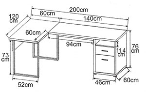 143-1 康迪仕摩登L型書桌