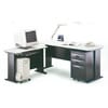 CD-150D L型辦公桌組(含ABS薄抽及黑體活動櫃+側桌)