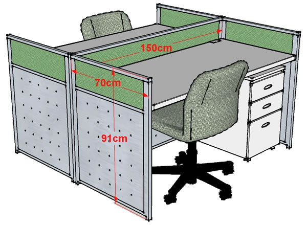 2.5公分屏風對坐二人組(桌寬150CM)高91公分 - 點擊圖像關閉