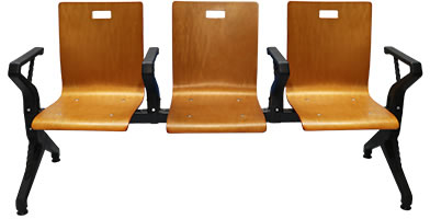 HZ308I-2 公共排椅(塑鋼腳)(椅面曲木) - 點擊圖像關閉