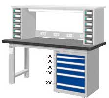 WAS-67053N7 WAS-67053F7 雙層電檢單櫃型工作桌(五種桌板選擇) - 點擊圖像關閉
