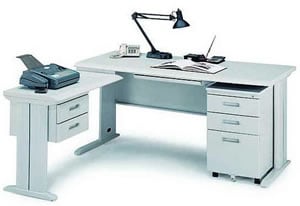 CD-180C L型辦公桌組(含ABS薄抽及0.5活動櫃+吊抽側桌)