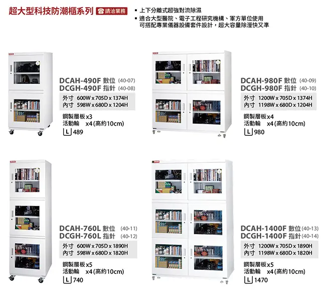 DCGH-1400F／DCAH-1400F 樹德 1400L 超大型防潮箱