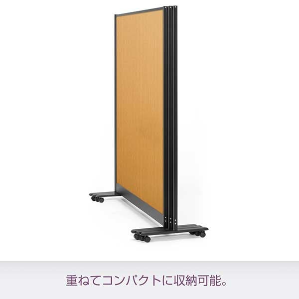 【日本PLUS】木紋鋼面雙面移動式屏風白板