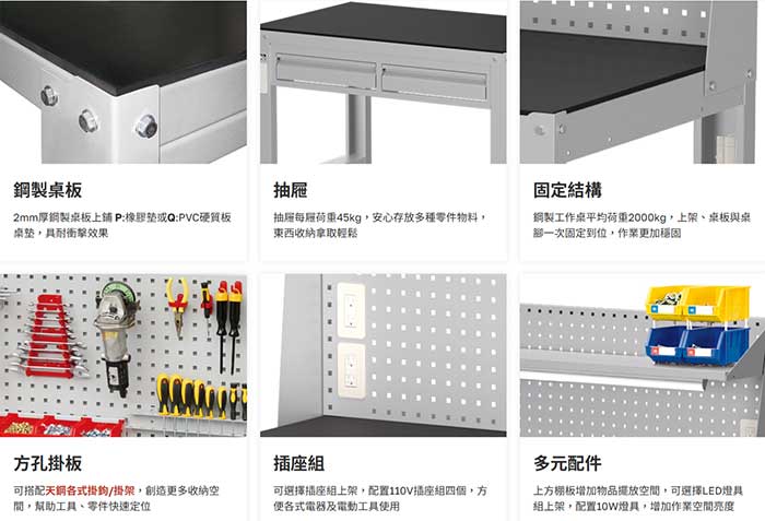 鋼製工作桌-抽屜款配備