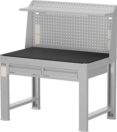 （圖像） Tanko天鋼鋼製工作桌｜橫二屜款 棚板上架H600＋插座燈具型（WDT-4202P6 WDT-4202Q6）