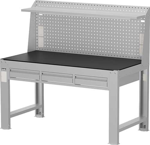 （圖像） Tanko天鋼鋼製工作桌（橫三屜款 棚板上架H600＋插座燈具組）｜WDT-5203P6 WDT-5203Q6 WDT-6203P6 WDT-6203Q6