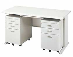 （圖像） LD-160B 辦公桌套組(含兩個高活動櫃+ABS薄抽)W160cm