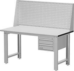 （圖像） 標準型工作桌-吊櫃款（掛板上架）｜Tanko天鋼標準型工作桌