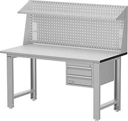 （圖像） 標準型工作桌-吊櫃款（棚板上架＋插座）｜Tanko天鋼標準型工作桌