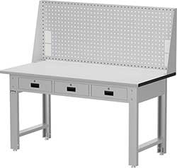 （圖像） 標準型工作桌-橫三屜（掛板上架＋插座）｜Tanko天鋼標準型工作桌