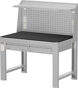 （圖像） Tanko天鋼鋼製工作桌｜橫二屜款 棚板上架H600＋插座燈具型（WDT-4202P6 WDT-4202Q6）