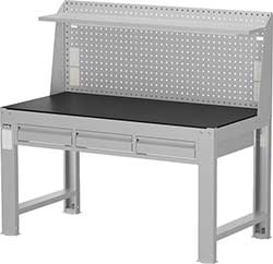 （圖像） Tanko天鋼鋼製工作桌（橫三屜款 棚板上架H600＋插座燈具組）｜WDT-5203P6 WDT-5203Q6 WDT-6203P6 WDT-6203Q6